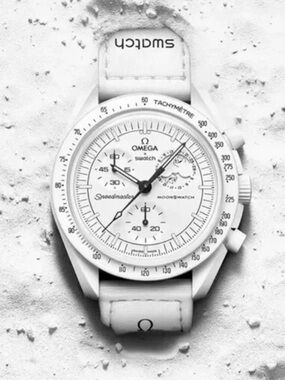 Omega X Swatch White Moonwatch Style Chronograph